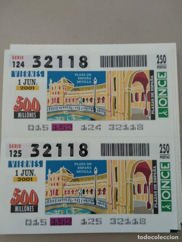 ONCE Coupons: CUPONES ONCE - PLAZAS DE ESPA&Ntilde;A, SEVILLA, 01/06/2001