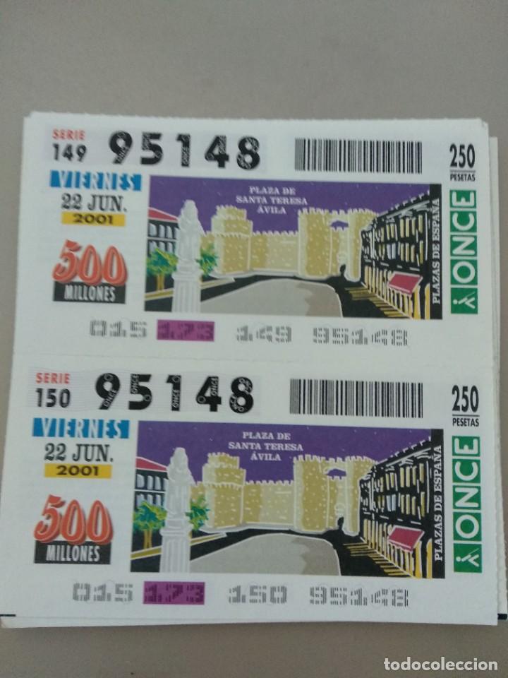 Cupones ONCE: CUPONES ONCE - PLAZAS DE ESPA&Ntilde;A, PLAZA DE SANTA TERESA AVILA, 22/06/2001