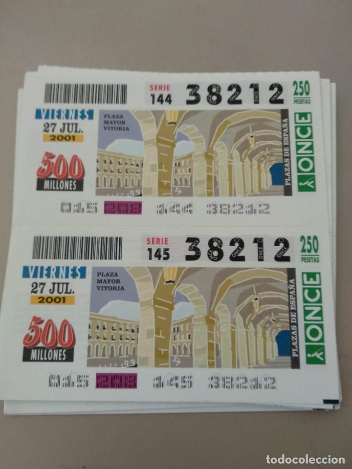 Bilhetes ONCE: CUPONES ONCE - PLAZAS DE ESPA&Ntilde;A, PLAZA MAYOR VITORIA, 20/07/2001