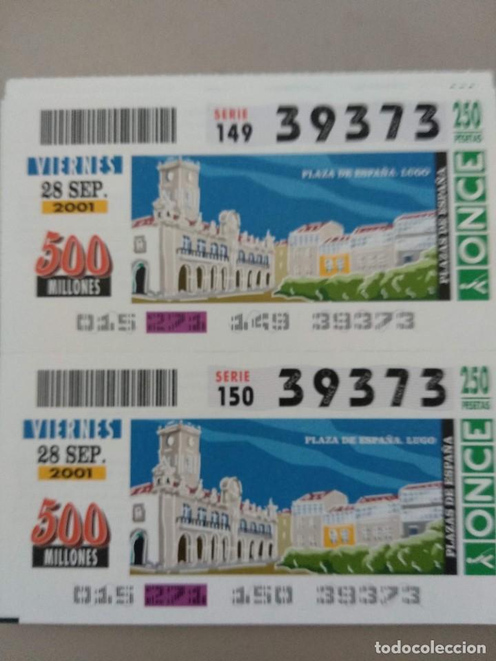 Bilhetes ONCE: CUPONES ONCE - PLAZAS DE ESPA&Ntilde;A, LUGO, 28/09/2001