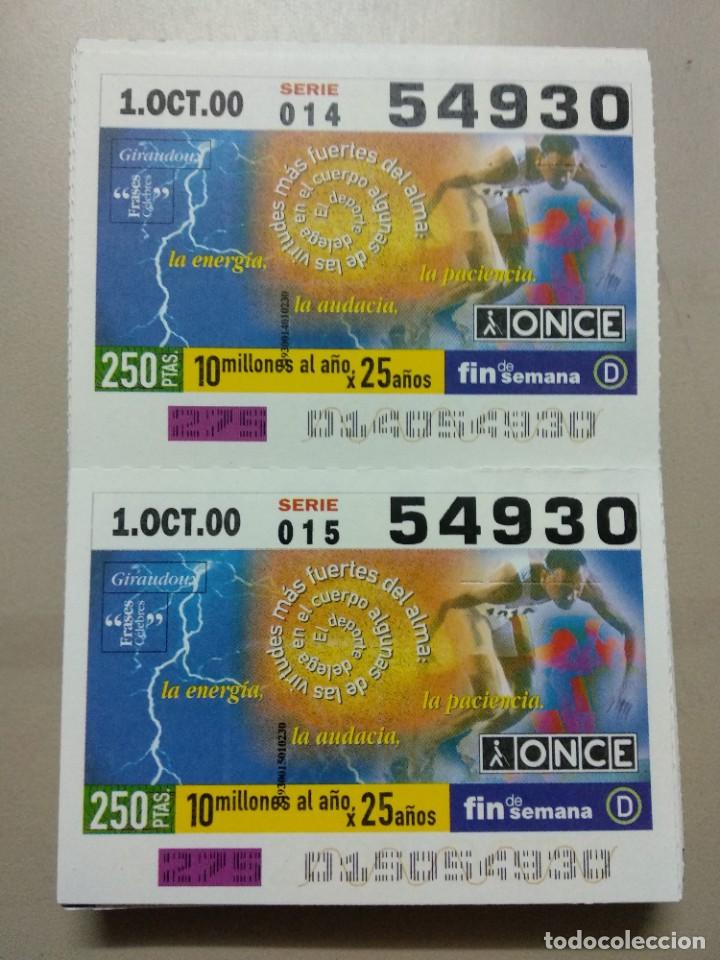 Bilhetes ONCE: CUPONES ONCE - FRASES CELEBRES, 01/10/2000