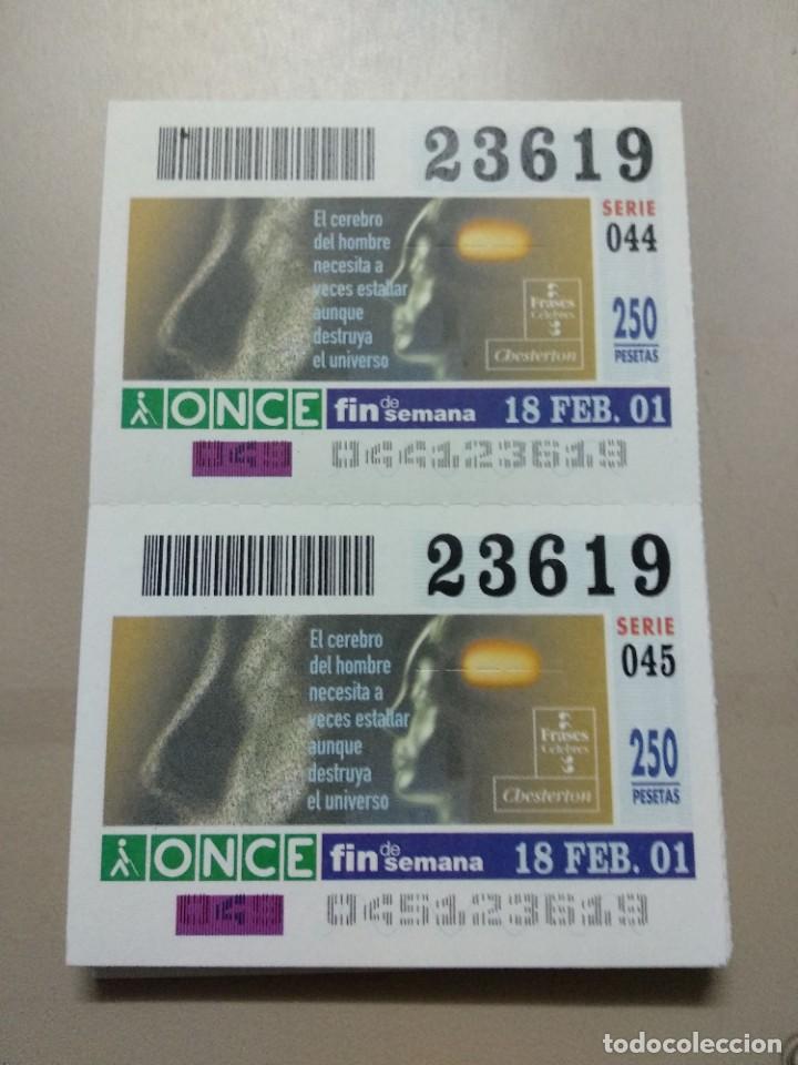 ONCE Coupons: CUPONES ONCE - FRASES CELEBRES, 18/02/2001