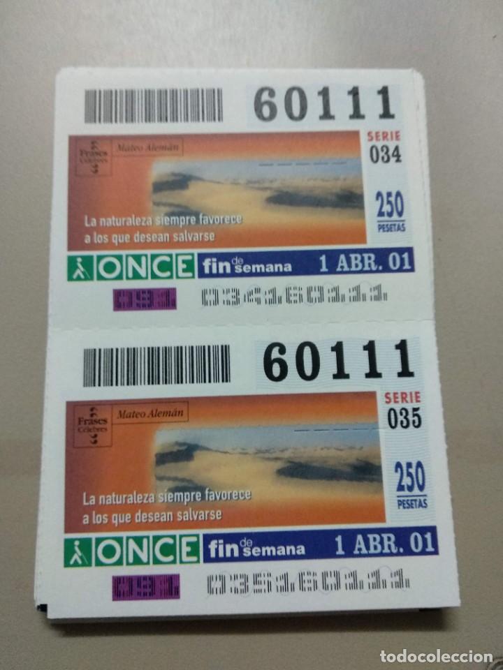 ONCE Coupons: CUPONES ONCE - FRASES CELEBRES, 01/04/2001