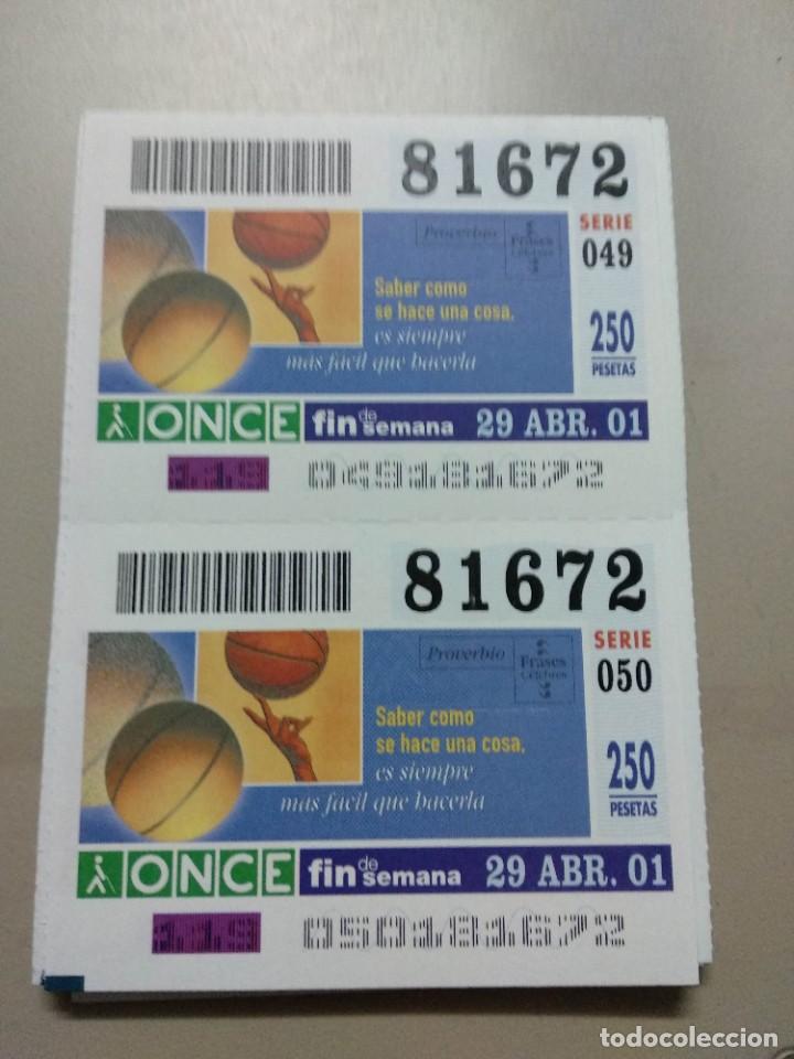 ONCE Coupons: CUPONES ONCE - FRASES CELEBRES, 29/04/2001