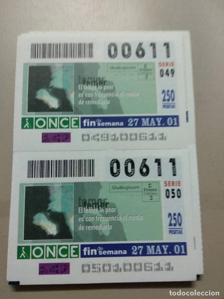 ONCE Coupons: CUPONES ONCE - FRASES CELEBRES, 27/05/2001