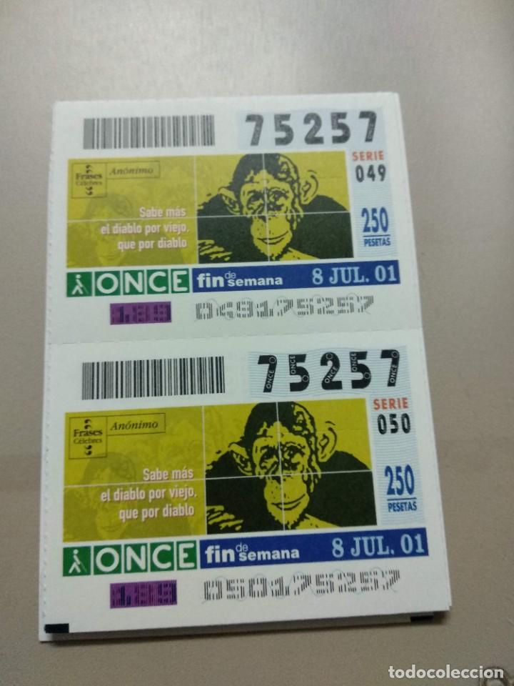 ONCE Coupons: CUPONES ONCE - FRASES CELEBRES, 08/07/2001