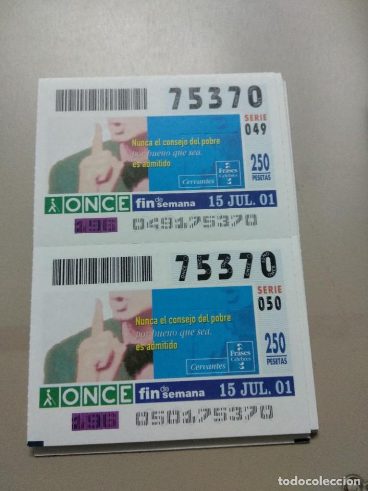 ONCE Coupons: CUPONES ONCE - FRASES CELEBRES, 15/07/2001