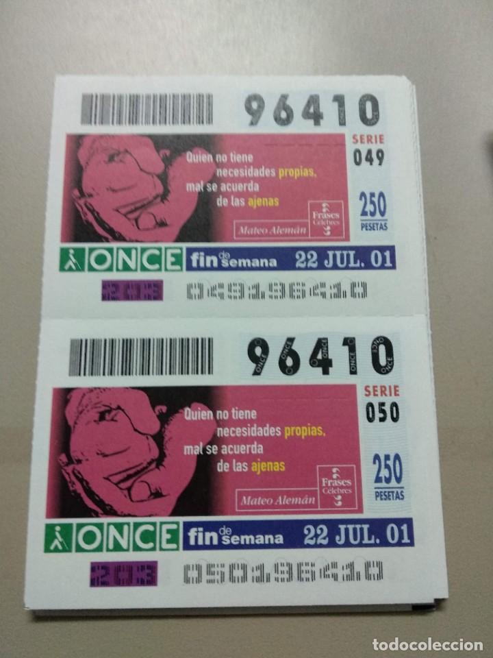 ONCE Coupons: CUPONES ONCE - FRASES CELEBRES, 22/07/2001