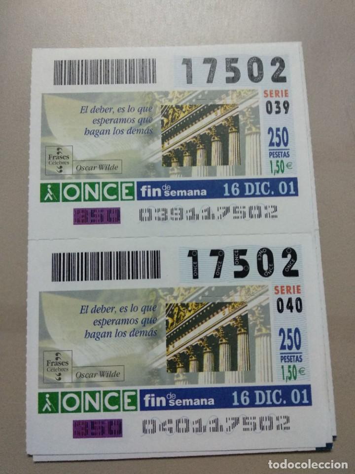 ONCE Coupons: CUPONES ONCE - FRASES CELEBRES, 16/12/2001