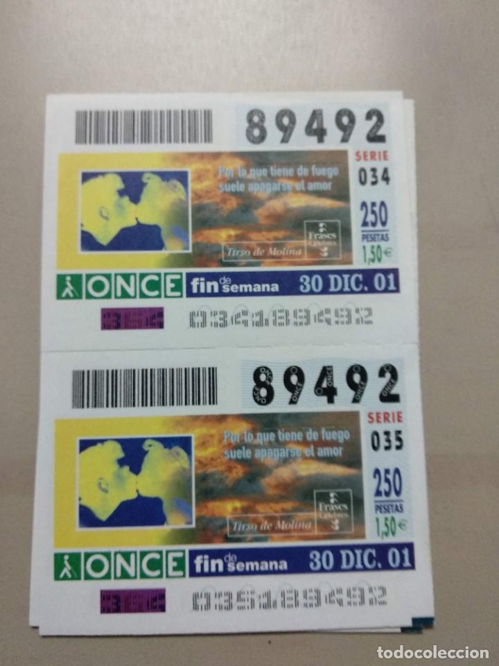 ONCE Coupons: CUPONES ONCE - FRASES CELEBRES, 30/12/2001