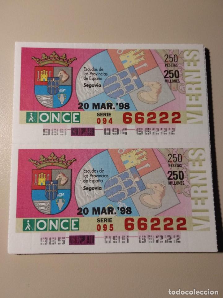 ONCE Coupons: CUPONES ONCE - ESCUDOS PROVINCIAS DE ESPA&Ntilde;A- SEGOVIA