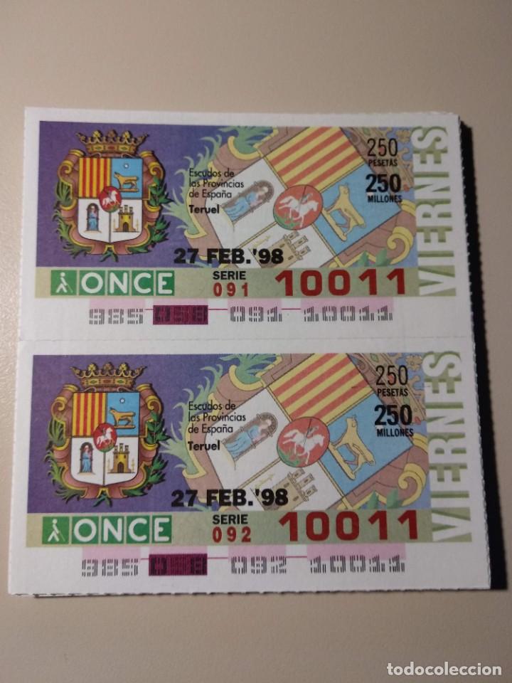 ONCE Coupons: CUPONES ONCE - ESCUDOS PROVINCIAS DE ESPA&Ntilde;A- TERUEL