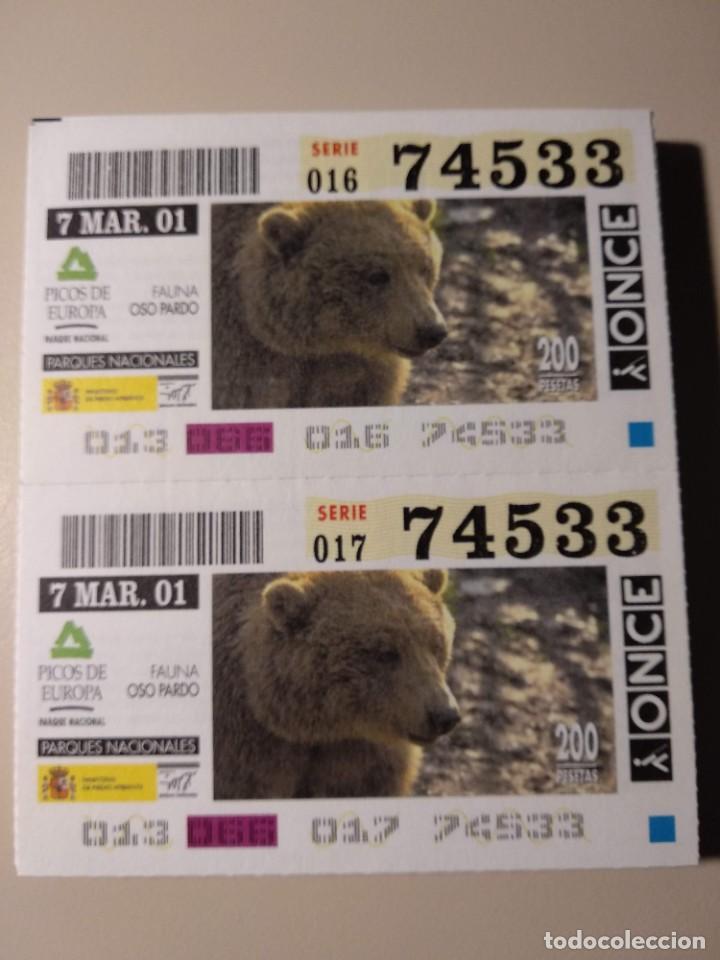 ONCE Coupons: CUPONES ONCE - PARQUES NACIONALES - PICOS DE EUROPA, 07/03/2001