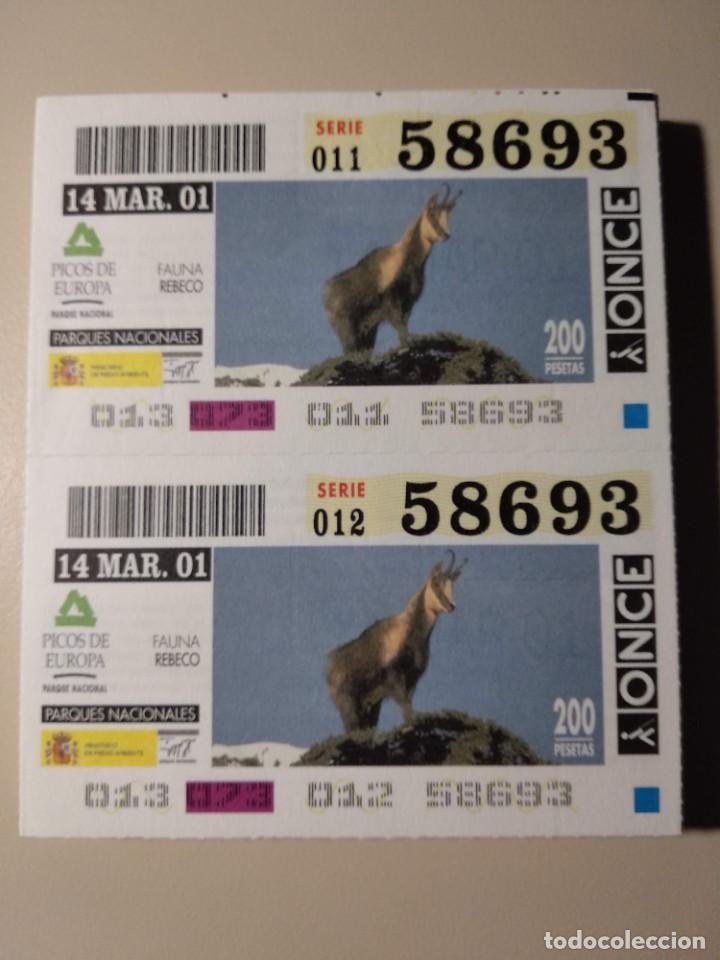 ONCE Coupons: CUPONES ONCE - PARQUES NACIONALES - PICOS DE EUROPA, 14/03/2001