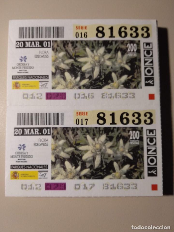 ONCE Coupons: CUPONES ONCE - PARQUES NACIONALES - ORDESA Y MONTE PERDIDO, 20/03/2001