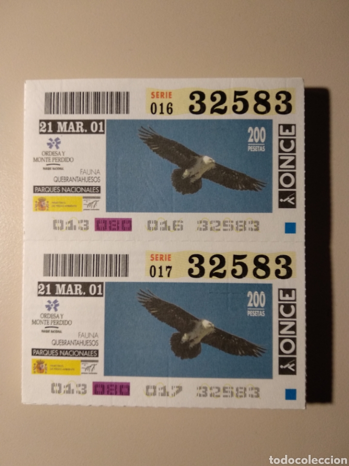 ONCE Coupons: CUPONES ONCE - PARQUES NACIONALES - ORDESA Y MONTE PERDIDO, 21/03/2001