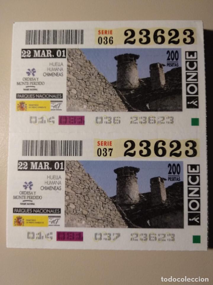 ONCE Coupons: CUPONES ONCE - PARQUES NACIONALES - ORDESA Y MONTE PERDIDO, 22/03/2001