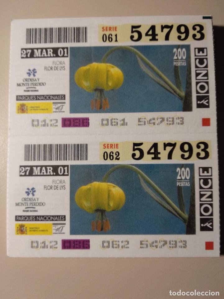 ONCE Coupons: CUPONES ONCE - PARQUES NACIONALES - ORDESA Y MONTE PERDIDO, 27/03/2001