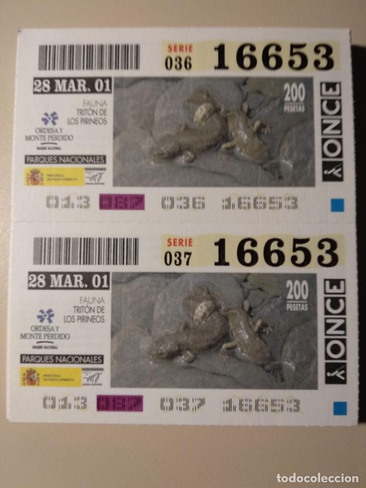 ONCE Coupons: CUPONES ONCE - PARQUES NACIONALES - ORDESA Y MONTE PERDIDO, 28/03/2001