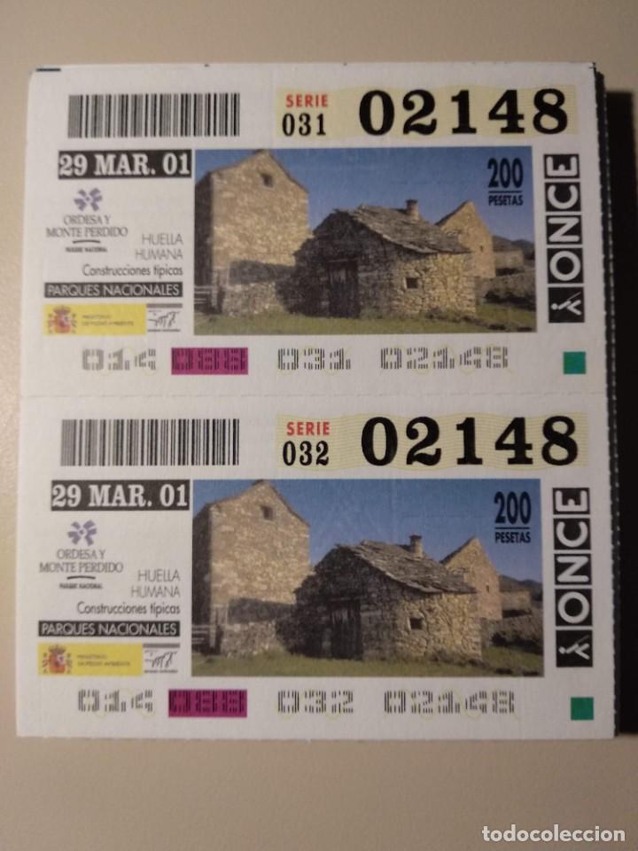 ONCE Coupons: CUPONES ONCE - PARQUES NACIONALES - ORDESA Y MONTE PERDIDO, 29/03/2001