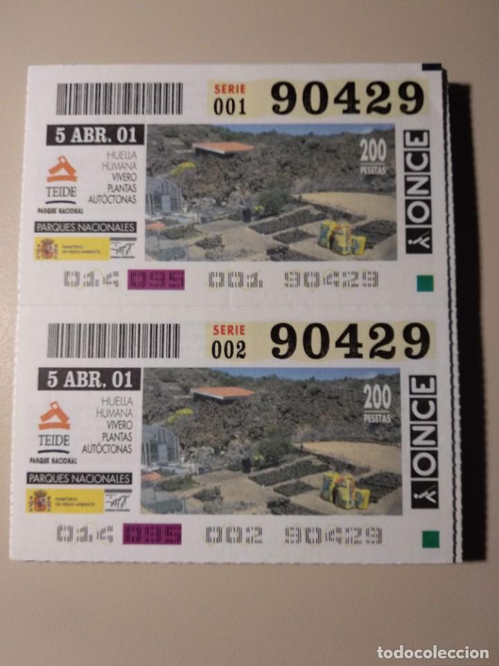 ONCE Coupons: CUPONES ONCE - PARQUES NACIONALES - TEIDE, 05/04/2001