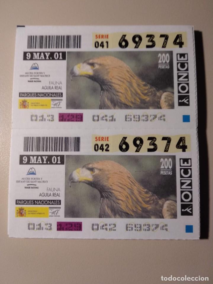 ONCE Coupons: CUPONES ONCE - PARQUES NACIONALES - AIG&Uuml;ES TORTE YESTANY DE SANT MAURICI, 09/05/2001