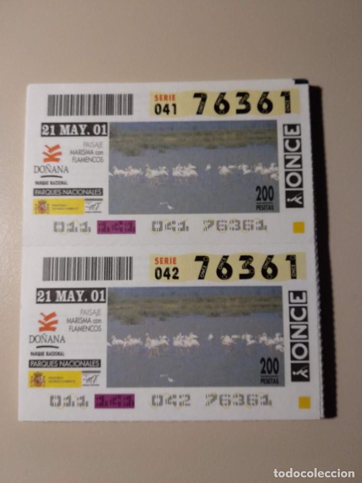 ONCE Coupons: CUPONES ONCE - PARQUES NACIONALES - DO&Ntilde;ANA, 21/05/2001