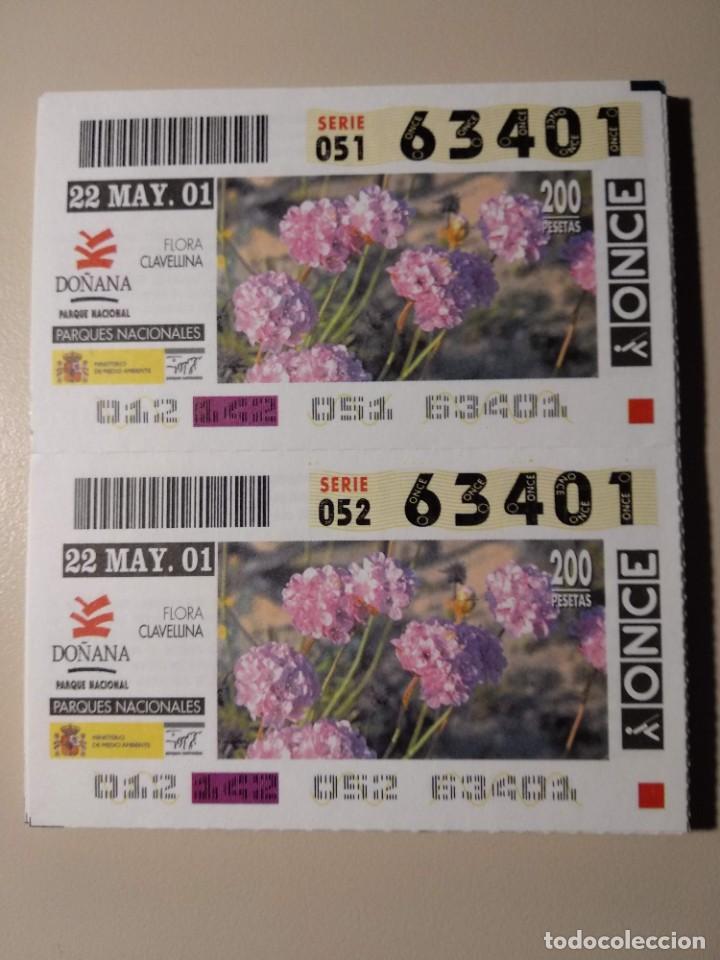 ONCE Coupons: CUPONES ONCE - PARQUES NACIONALES - DO&Ntilde;ANA, 22/05/2001