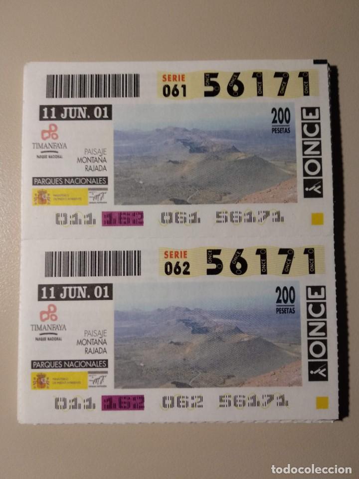ONCE Coupons: CUPONES ONCE - PARQUES NACIONALES - TIMANFAYA, 11/06/2001
