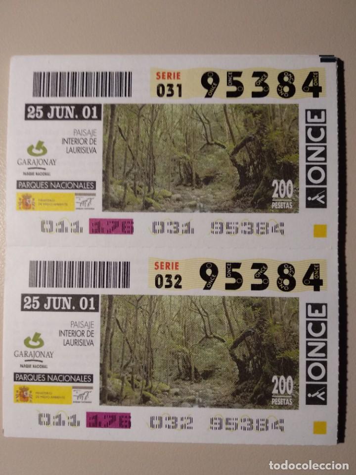 ONCE Coupons: CUPONES ONCE - PARQUES NACIONALES - GARAJONAY , 25/06/2001