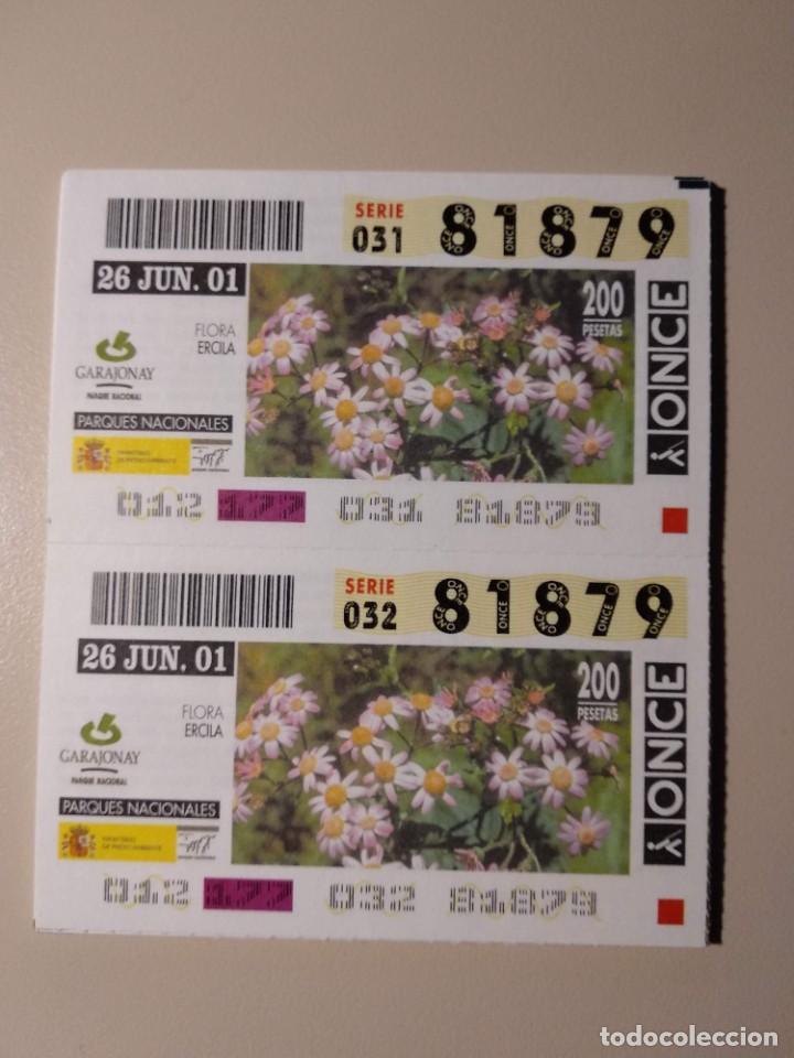 ONCE Coupons: CUPONES ONCE - PARQUES NACIONALES - GARAJONAY , 26/06/2001