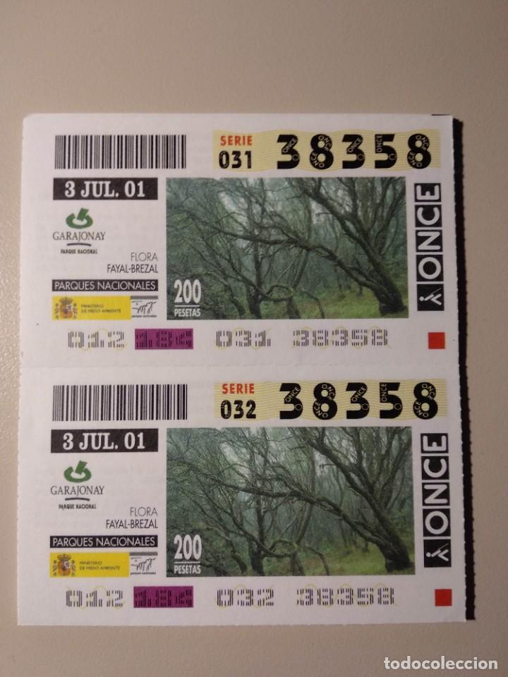 ONCE Coupons: CUPONES ONCE - PARQUES NACIONALES - GARAJONAY , 03/07/2001