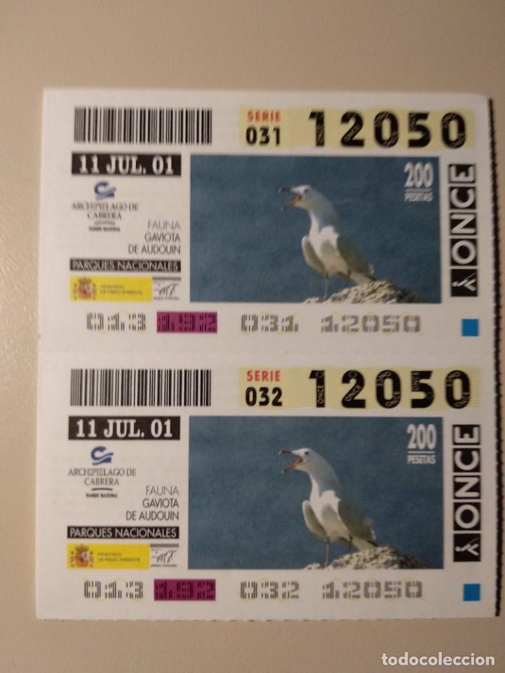 ONCE Coupons: CUPONES ONCE - PARQUES NACIONALES - ARCHIPIELAGO DE CABRERA, 11/07/2001