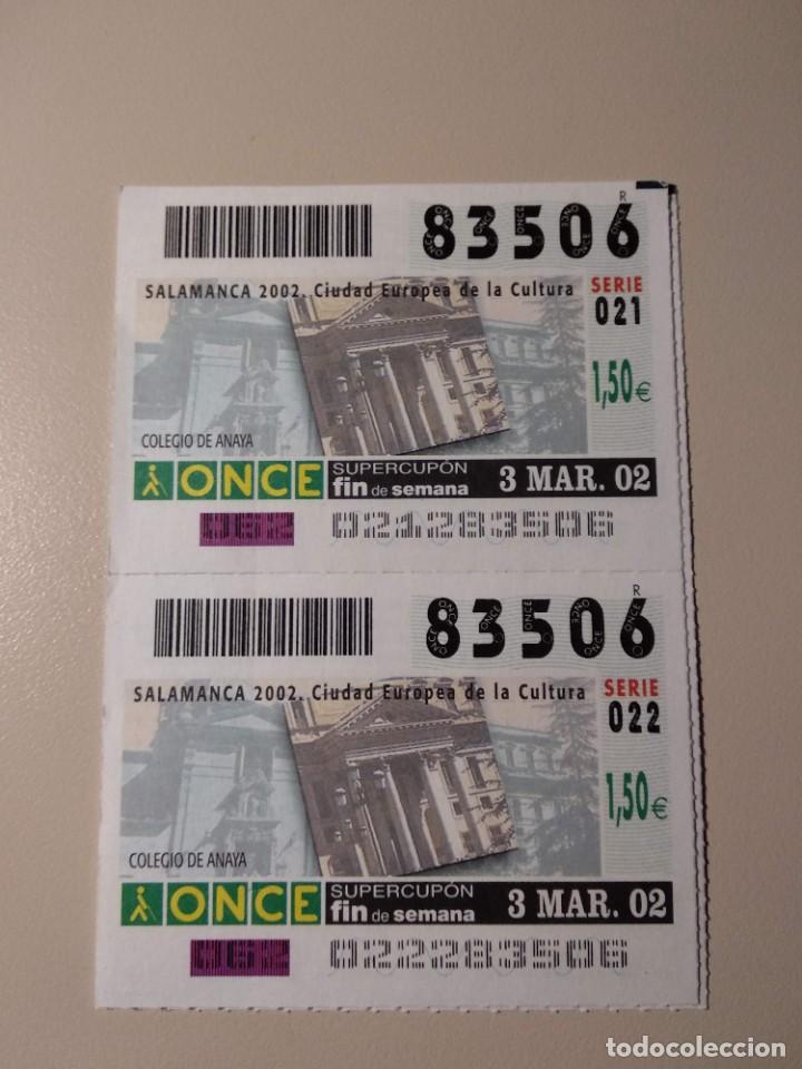 ONCE Coupons: CUPONES ONCE - SALAMANCA 2002 - COLEGIO DE ANAYA , 03/03/2002