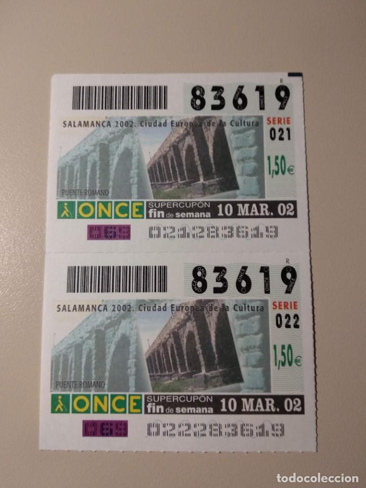 ONCE Coupons: CUPONES ONCE - SALAMANCA 2002 - PUENTE ROMANO , 10/03/2002