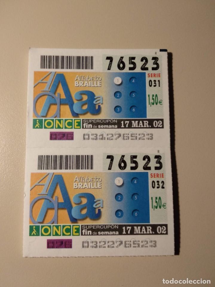 ONCE Coupons: CUPONES ONCE - ALFABETO BRAILLE , 17/03/2002