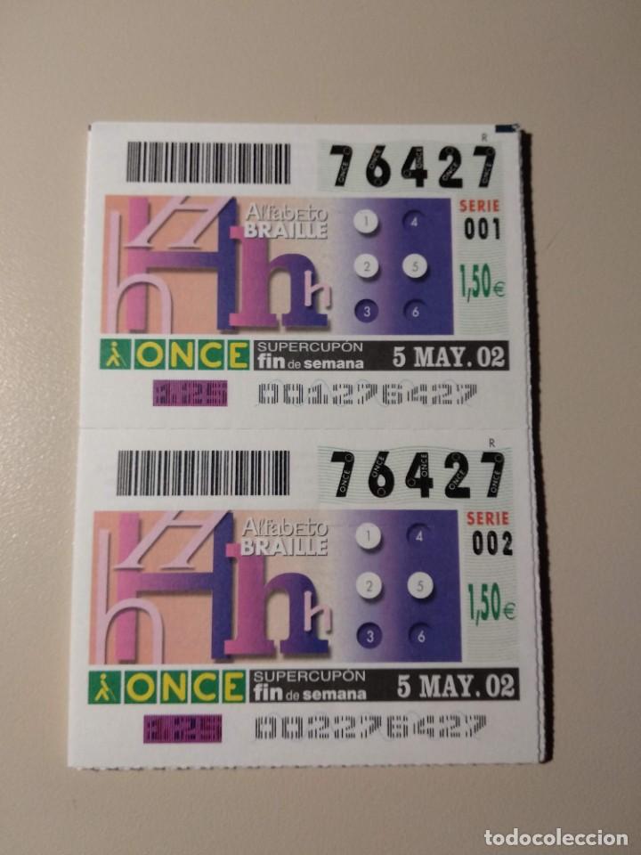 ONCE Coupons: CUPONES ONCE - ALFABETO BRAILLE , 05/05/2002