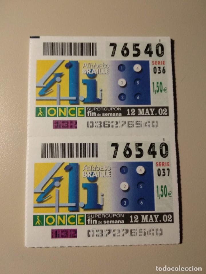 ONCE Coupons: CUPONES ONCE - ALFABETO BRAILLE , 12/05/2002