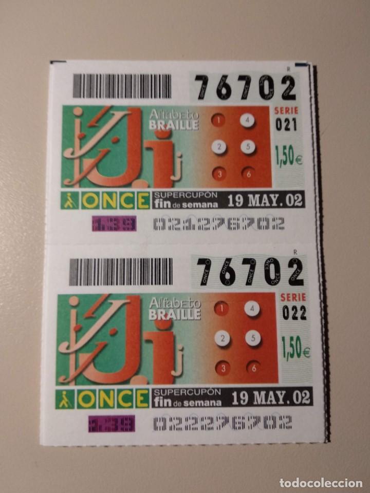 ONCE Coupons: CUPONES ONCE - ALFABETO BRAILLE , 19/05/2002