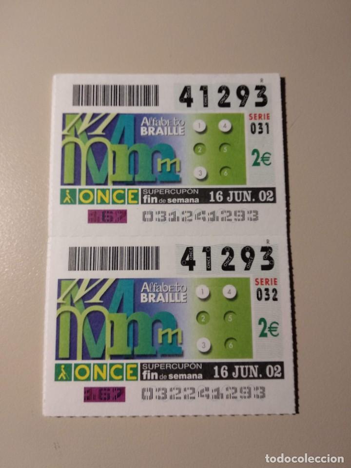 ONCE Coupons: CUPONES ONCE - ALFABETO BRAILLE , 16/06/2002