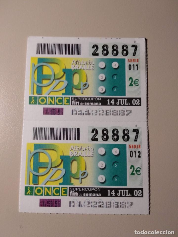 ONCE Coupons: CUPONES ONCE - ALFABETO BRAILLE , 14/07/2002