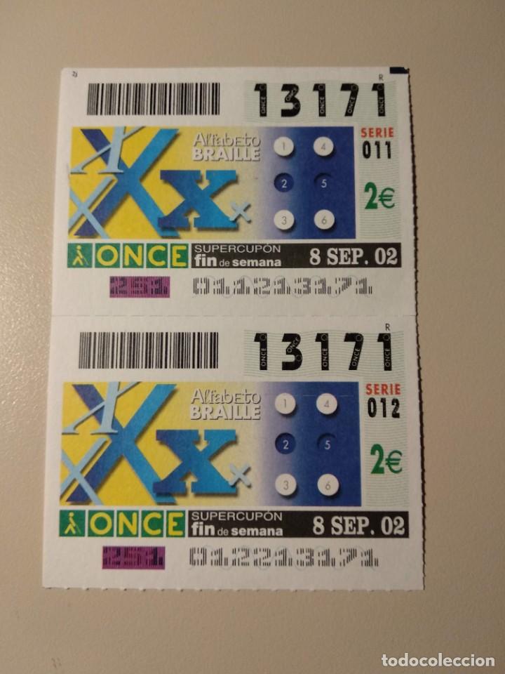 ONCE Coupons: CUPONES ONCE - ALFABETO BRAILLE , 08/09/2002