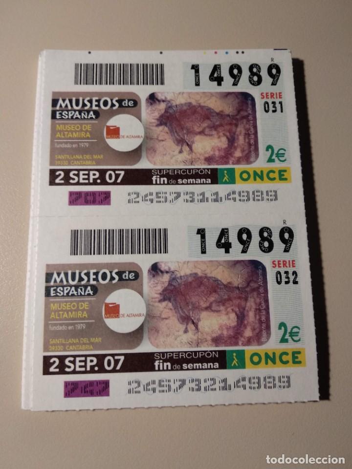 ONCE Coupons: CUPONES ONCE - MUSEOS DE ESPA&Ntilde;A- ALTAMIRA CANTABRIA, 02/09/2007