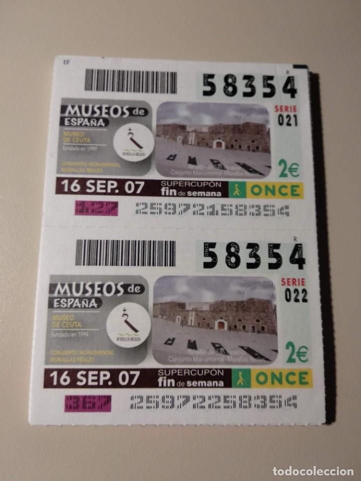 ONCE Coupons: CUPONES ONCE - MUSEOS DE ESPA&Ntilde;A- CEUTA, 16/09/2007