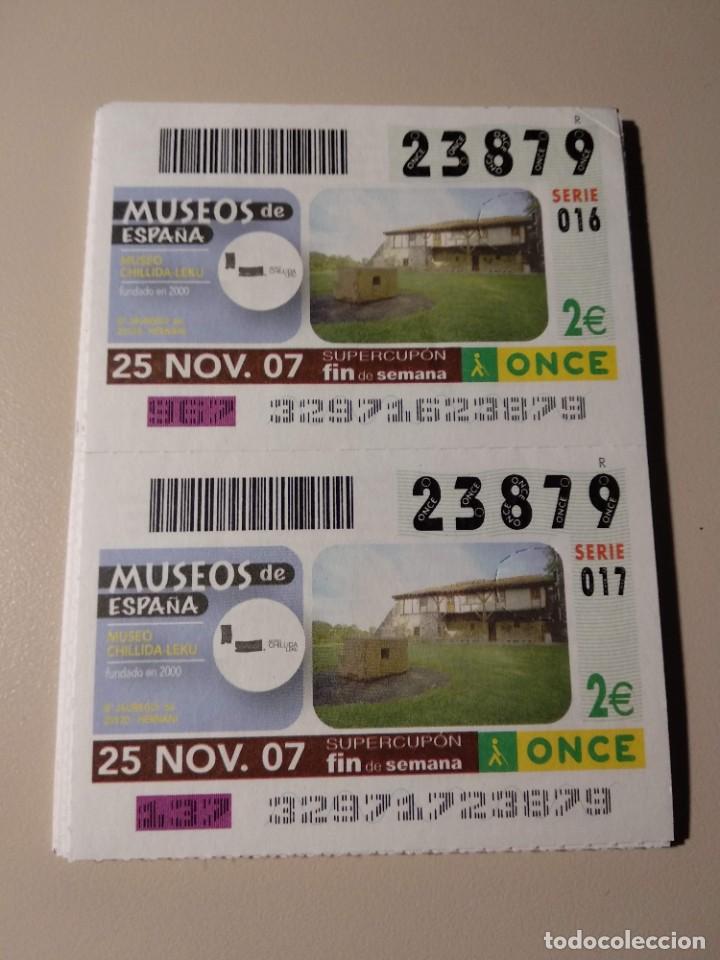 ONCE Coupons: CUPONES ONCE - MUSEOS DE ESPA&Ntilde;A- CHILLIDA-LEKU DE HERNANI, 25/11/2007