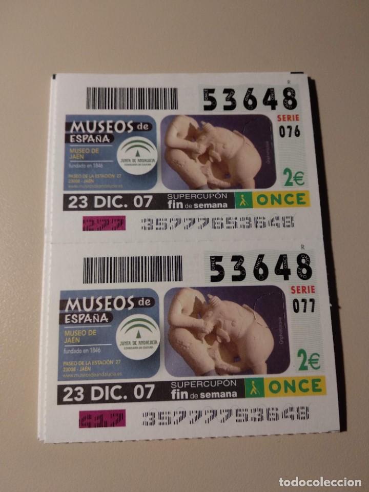 ONCE Coupons: CUPONES ONCE - MUSEOS DE ESPA&Ntilde;A- JAEN, 23/12/2007