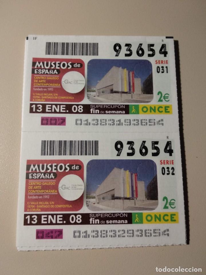 ONCE Coupons: CUPONES ONCE - MUSEOS DE ESPA&Ntilde;A- ARTE CONTEMPORANEA DE CORU&Ntilde;A, 13/01/2008