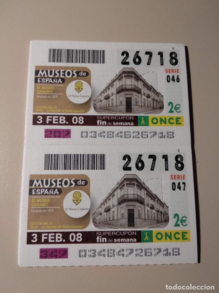 ONCE Coupons: CUPONES ONCE - MUSEOS DE ESPA&Ntilde;A- CANARIO DE LAS PALMA DE G.C, 03/02/2008