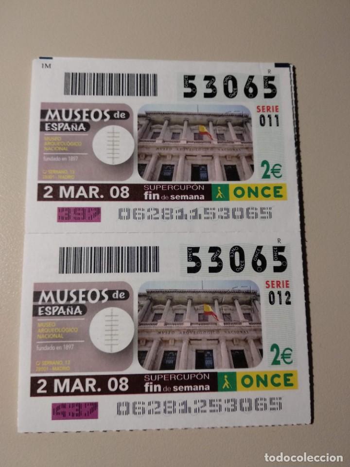ONCE Coupons: CUPONES ONCE - MUSEOS DE ESPA&Ntilde;A- ARQUEOLOGICO NACIONAL DE MADRID, 02/03/2008