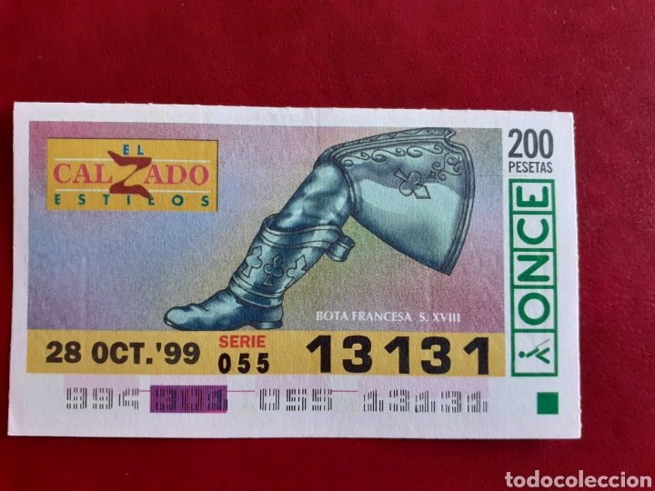Cupones ONCE: Capicua once 13131 de 28 octubre 1999 estilos de calzado